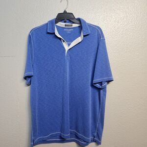 Johnston & Murphy Blue Mens Polo Shirt XXL Short Sleeve Casual Preppy Soft Cc661